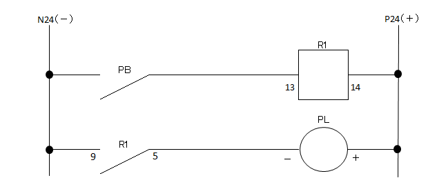 基本リレー回路の図